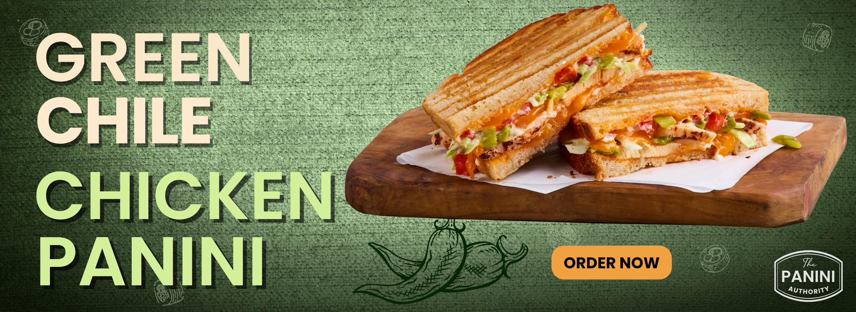 Green Chili Chicken Panini